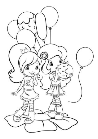 Девочка с шариками раскраска
