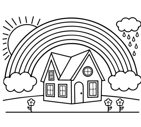Дом раскраска