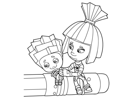 Раскраска Азбука Фиксики