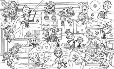 Семья Фиксиков раскраска