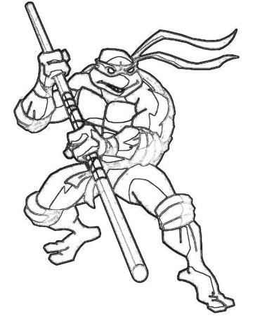 Раскраска Черепашки ниндзя Донателло