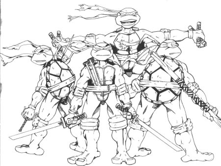 Раскраска черепашка Черепашки ниндзя