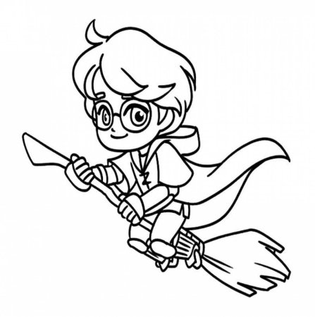 Раскраска Гарри Поттер Чиби