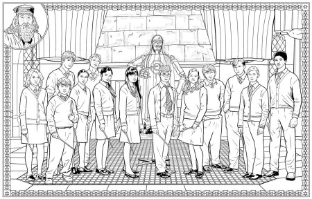 Раскраска спираль Гарри Поттер