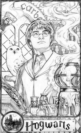 Раскраски Гарри Поттер и философский камень Рон