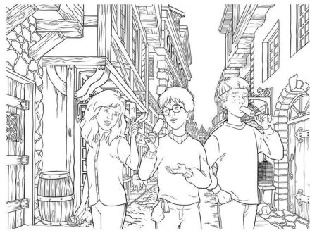 Раскраска Гарри Поттер Хогвартс