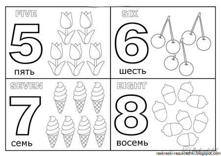 Раскраски для малышей цифры