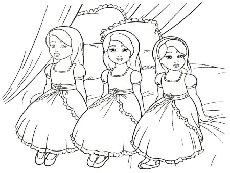 Раскраски Барби 12 танцующих принцесс