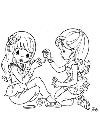 Раскраска девочкам. Подружки