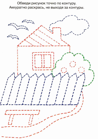 Штриховка дом для дошкольников