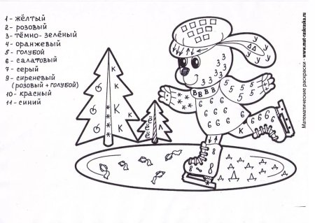Новогодние математические раскраски