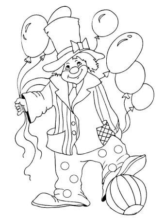 Раскраска клоуны для детей