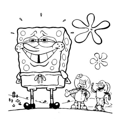 Раскраска Спанч Боб квадратные штаны