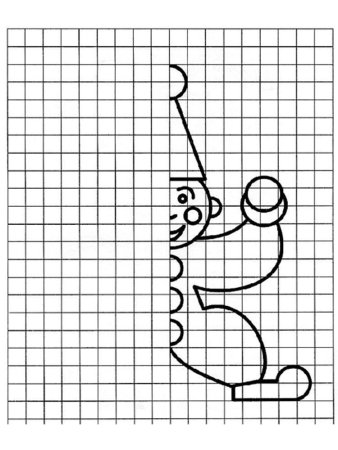 Раскраска по клеткам для детей