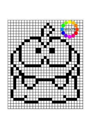 Раскраска по клеточкам для детей