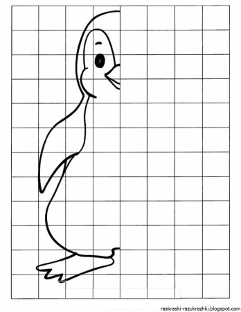 Дорисовать вторую половину рисунка по точкам