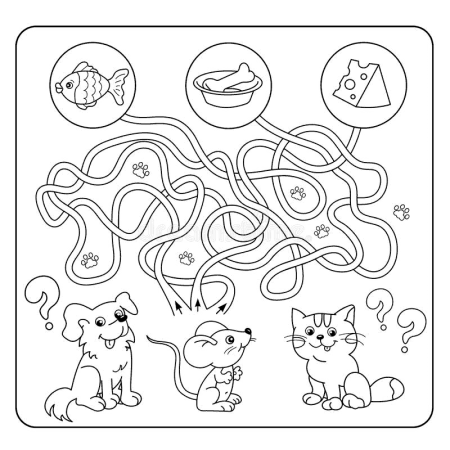 Лабиринты для детей дошкольного возраста с животными