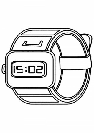 Часы электронные раскраска для детей