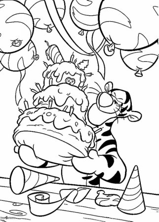 С днем рождения раскраска для детей