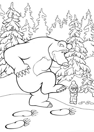 Розмальовки Маша и медведь