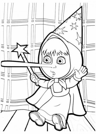 Рисунки разукрашки Маша и медведь