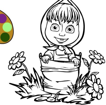 Раскраски для детей 4 лет Маша и медведь