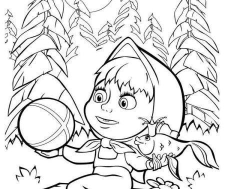 Рисунки разукрашки Маша и медведь