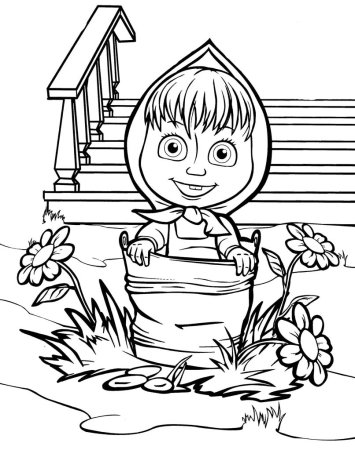 Раскраска. Маша и медведь