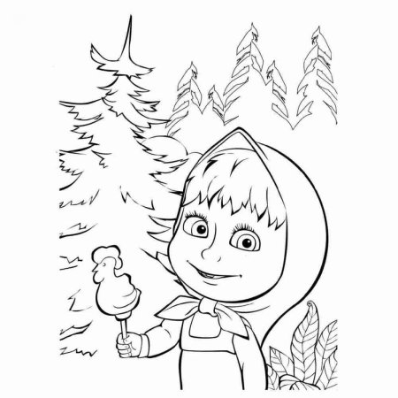 Раскраски из мультфильмов Маша и медведь