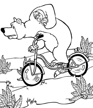 Раскраски для детей 5 лет Маша и медведь