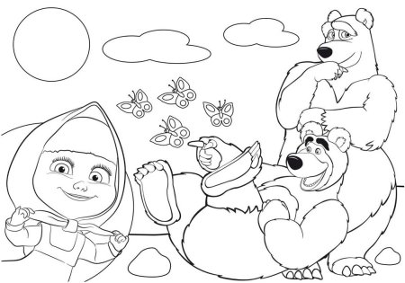 Маша и медведь картинки раскраски