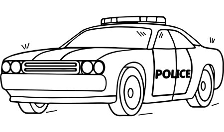Горизонтальная раскраска Полицейские машины | Автор не указан