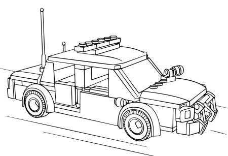 Машинка полиция лего раскраска