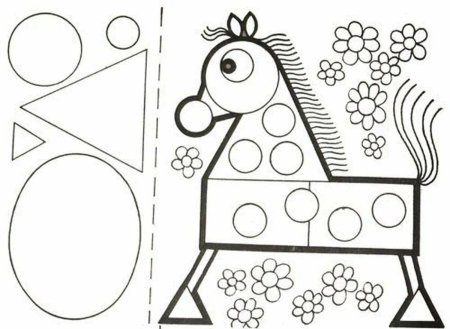 Рисование геометрическими фигурами для детей