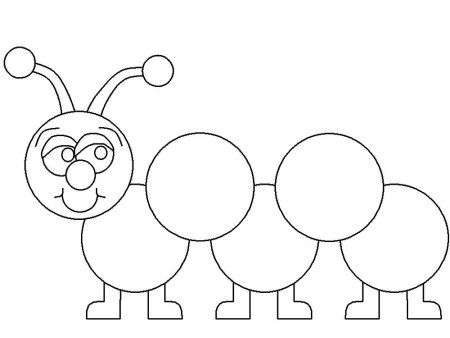 Раскраска гусеница для малышей