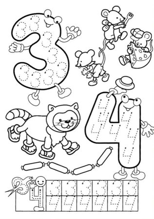 Пропись цифра 5 для дошкольников раскраска