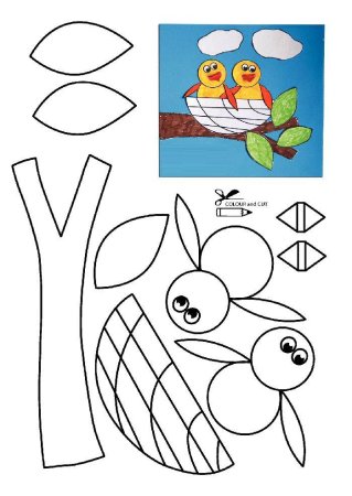 Птичка аппликация для детей