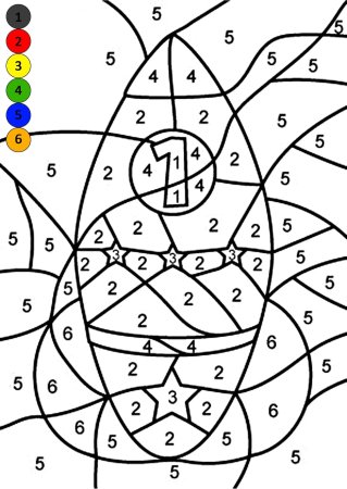Раскраска для детей по цифрам для мальчиков