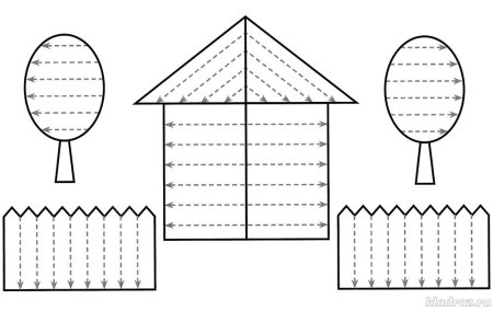 Штриховка домики для детей
