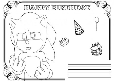 Открытка раскраска с днем рождения