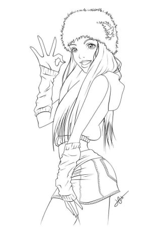 Раскраска для девочек девушки модные