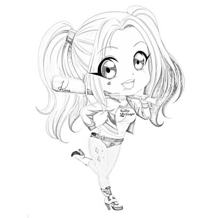 Харли Квинн раскраска