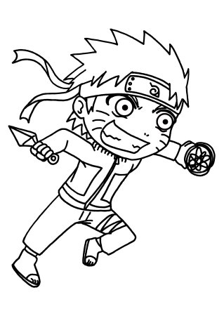 Раскраски аниме Наруто Чиби