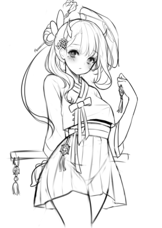 Аниме раскраска для детей 5 лет