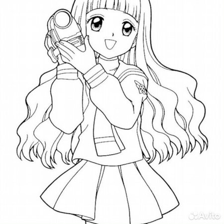 Разукрашка для девочек 10 лет аниме