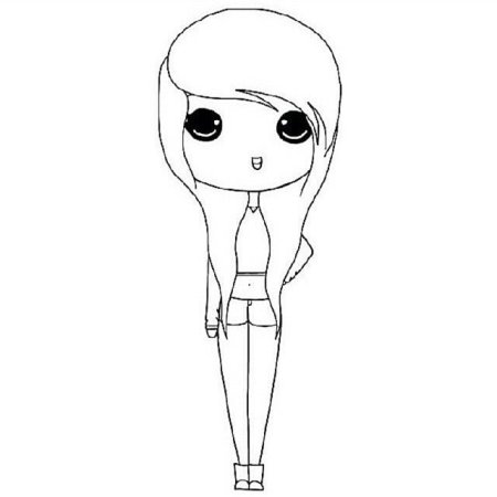 Раскраски для девочек кавайные девочки