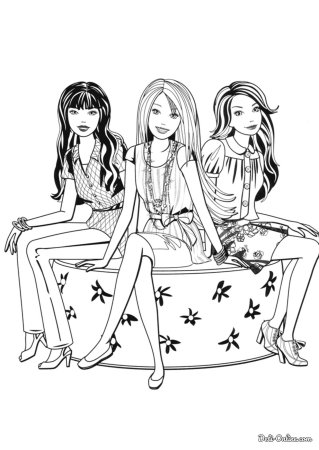 Раскраска девочкам. Подружки