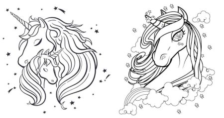 Раскраски для девочек Единороги