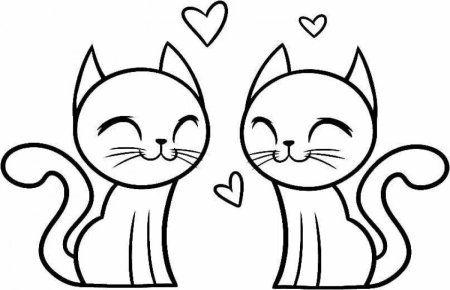 Два котенка раскраска