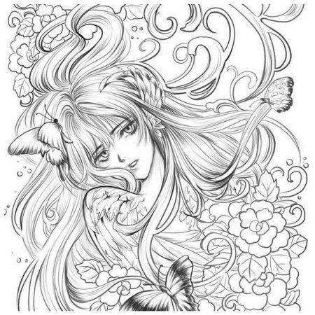 Арты для раскрашивания девушки